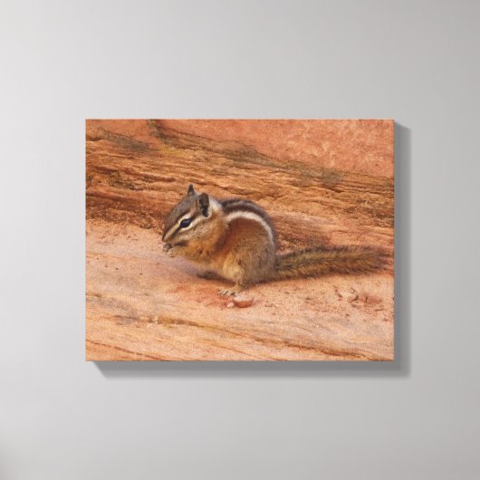 Toile Zion Chipmunk sur Red Rocks (Recto)