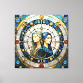 Toile Zodiac - Gemini Les Jumeaux (Recto)