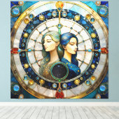 Toile Zodiac - Gemini Les Jumeaux (Insitu (Plancher de Bois))