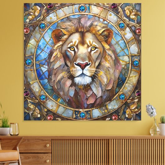 Toile Zodiaque - Lion le Lion (Insitu(Salon))