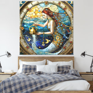 Toile Zodiaque - Verseau La Porteuse d'Eau Sirène