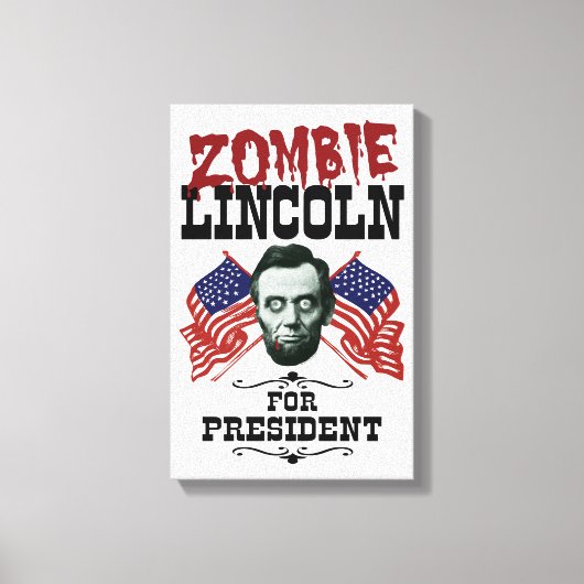 Toile Zombie Lincoln pour le président - Élections amusa (Recto)