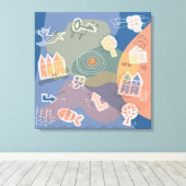 Toile Zone de la ville bleue (Insitu (Plancher de Bois))