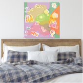 Toile zone de travail ville maisons orange (Insitu(Chambre))