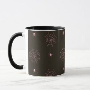 Toiles d'araignées noires et roses/Araignées Mug d