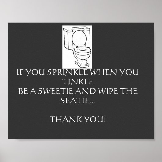 TOILET BATHROOM-REGELS POSTER (Voorkant)