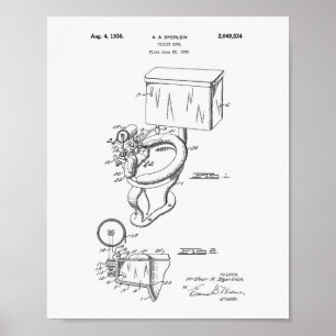 Toilet Bowl 1936 Whitepaper over octrooien Poster