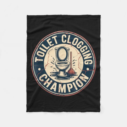 Toilet Clogging Chamon Fleece Deken (Voorkant)