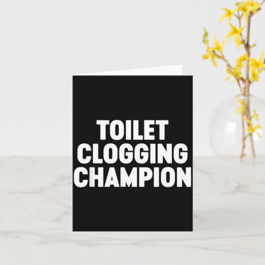 Toilet Clogging Chamon Funny Award Dad Jokes Kaart (Gele Bloem)