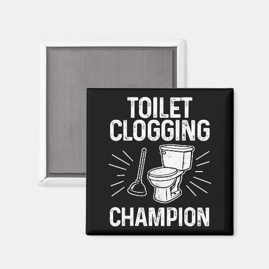 Toilet Clogging Chamon Funny Graphic Toilet Cloggi Magneet (Voorkant / Achterkant)