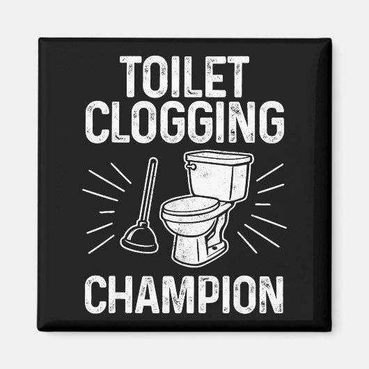 Toilet Clogging Chamon Funny Graphic Toilet Cloggi Magneet (Voorkant)