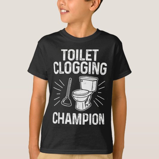 Toilet Clogging Chamon Funny Graphic Toilet Cloggi T-shirt (Voorkant)