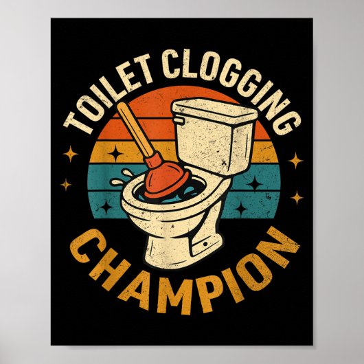 Toilet Clogging Chamon Tee Funny Meme  Poster (Voorkant)