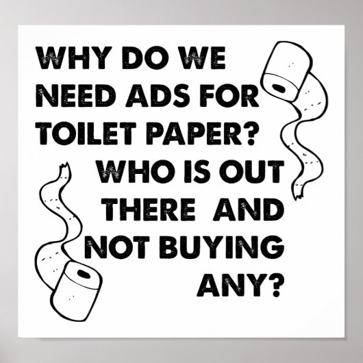 Toilet Paper Advertentie Funny Poster (Voorkant)