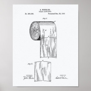Toilet Paper Roll 1891 Patent Art - Witboek Poster