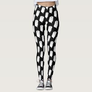 Toilet Paper Roll Funny Quarantine Theme Black Leggings