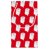 Toilet Paper Roll Funny Quarantine Theme Red Klein Cadeauzakje (Achterkant)