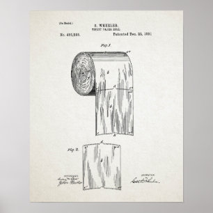 Toilet Paper Roll Patent Poster