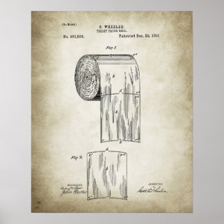 Toilet Paper Roll Patent Poster