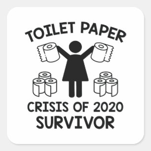 Toilet Paper Survivor Vierkante Sticker