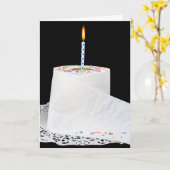 Toilet Papier verjaardagstaart met kaars Kaart (Gele Bloem)