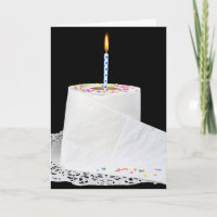 Toilet Papier verjaardagstaart met kaars