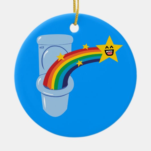 Toilet Rainbow Keramisch Ornament (Voorkant)