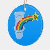 Toilet Rainbow Keramisch Ornament (Links)