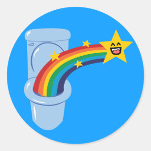 Toilet Rainbow Ronde Sticker