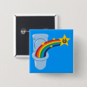 Toilet Rainbow Vierkante Button 5,1 Cm (Voorkant /achterkant)