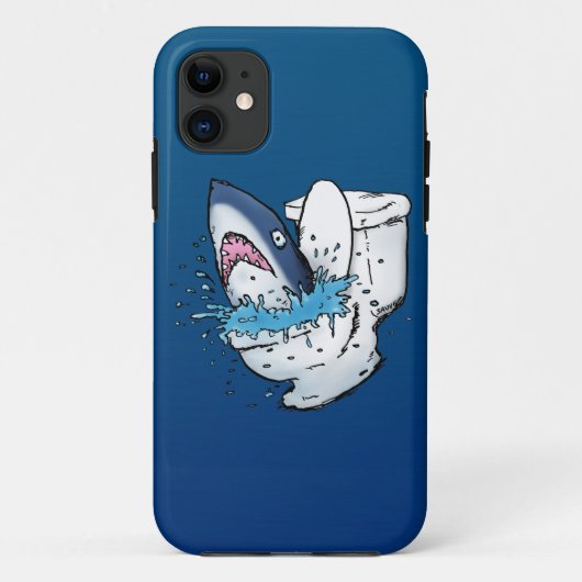 Toilet Shark Funny Blue Cartoon Case-Mate iPhone Case (Achterkant)