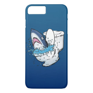 Toilet Shark Funny Blue Cartoon iPhone 8 Plus / 7 Plus Hoesje