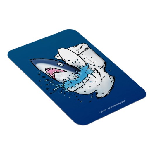 Toilet Shark Funny Blue Cartoon Magneet (Rechterzijde)