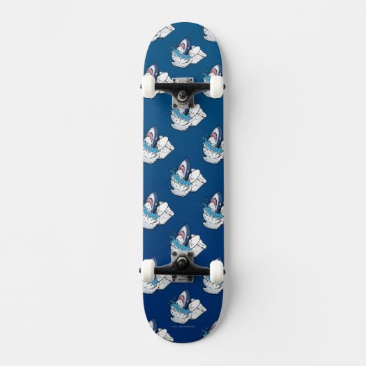 Toilet Shark Funny Blue Skateboard (Recto)