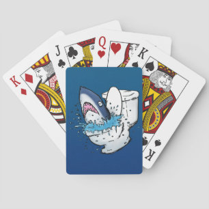 Toilet Shark Funny Cartoon Illustratie Poker Card Pokerkaarten