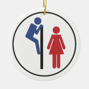 Toilet Spy grappige versiering voor kerstbomen Keramisch Ornament