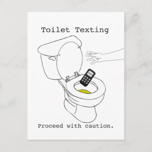 Toilet Texting Briefkaart