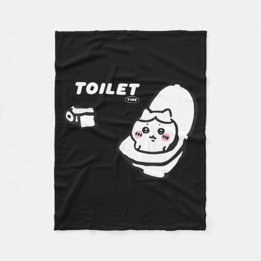 Toilet Time Chikawa Meme Tee  Fleece Deken (Voorkant)