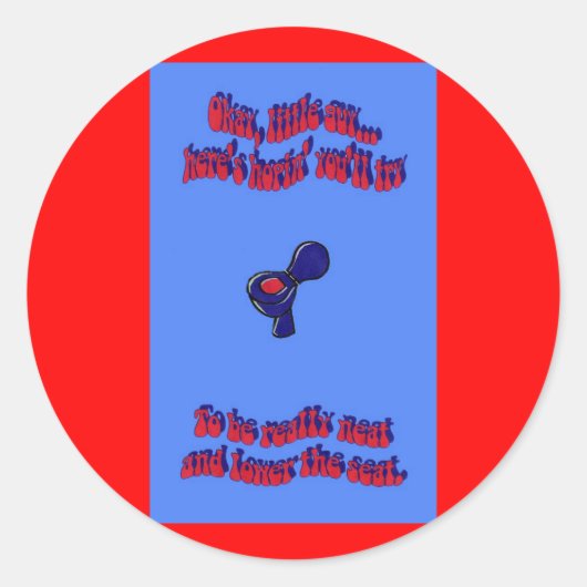 Toilet Training 105 Ronde Sticker (Voorkant)