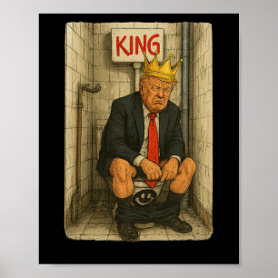 Toilet Troon Koning – Satirisch Trump Kunstwerk  Poster