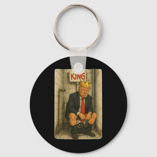 Toilet Troon Koning – Satirisch Trump Kunstwerk Sleutelhanger