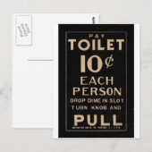  toiletbord in zwart briefkaart (Voorkant / Achterkant)