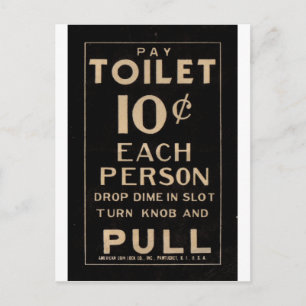  toiletbord in zwart briefkaart
