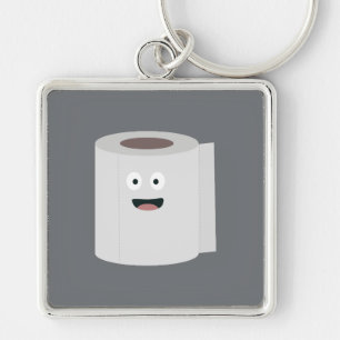 Toiletpapier met gezicht sleutelhanger