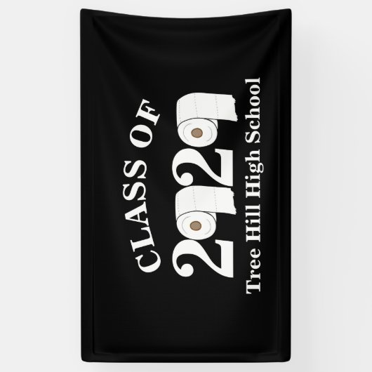 toiletpapierrolklasse van 2020 grappig afstuderen spandoek (Verticaal)