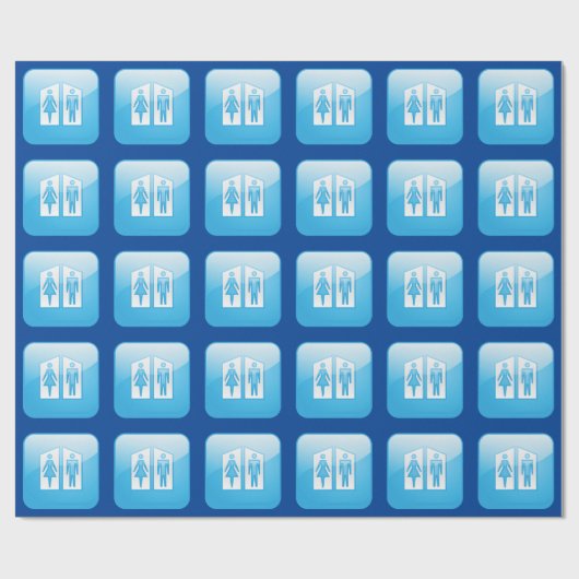 Toilets Pictogram Wrapping Paper Cadeaupapier (Vlak)