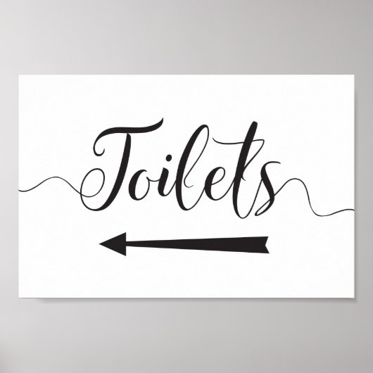 Toilets Richting Teken voor bruiloften Linkerpijl Poster (Voorkant)
