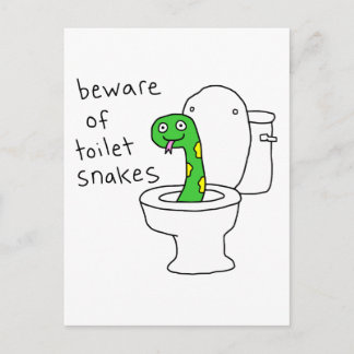 Toiletslangen Funny Badkamer Humor Briefkaart