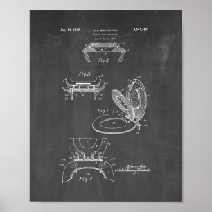 Toiletstoel en Hoesje-patent - alkbord Poster