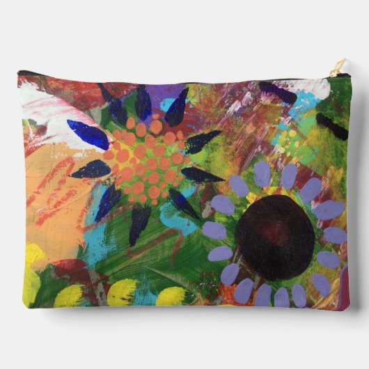 Toilettas in Abstract Flowers Design Etui (Achterkant)